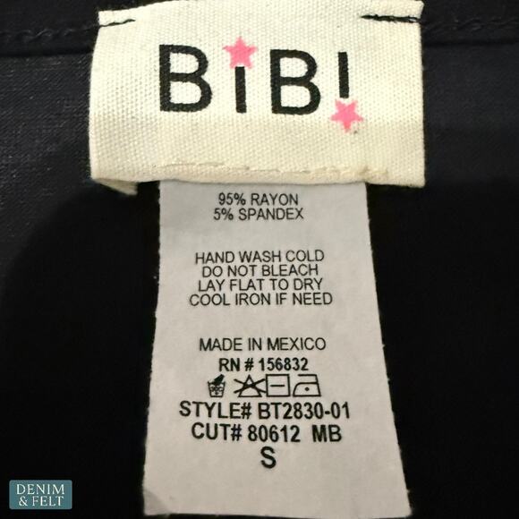 NEW Bibi Boutique Black Cutout Long Sleeve Trendy Modern Night-Out Top Small - Picture 5 of 7